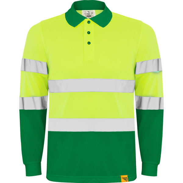 Roly POLARIS L/S – Zieleń Ogrodowa/Żółty Fluorescencyjny