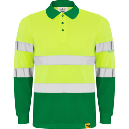 Roly POLARIS L/S – Zieleń Ogrodowa/Żółty Fluorescencyjny