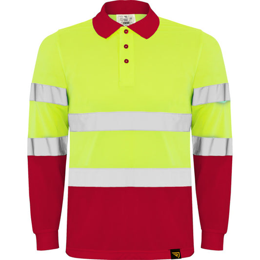 Roly POLARIS L/S – Job Red/fluorescencyjny Yellow